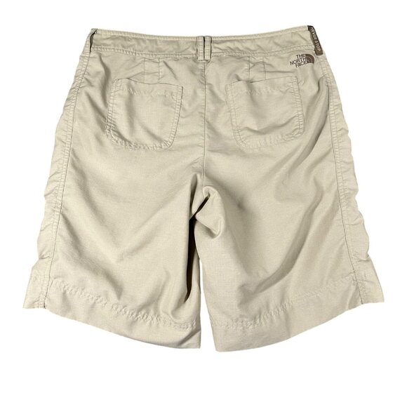 The North Face Womens 4 Khaki Lightweight Outdoor Hiking Roll Up Shorts Pockets - Picture 16 of 16